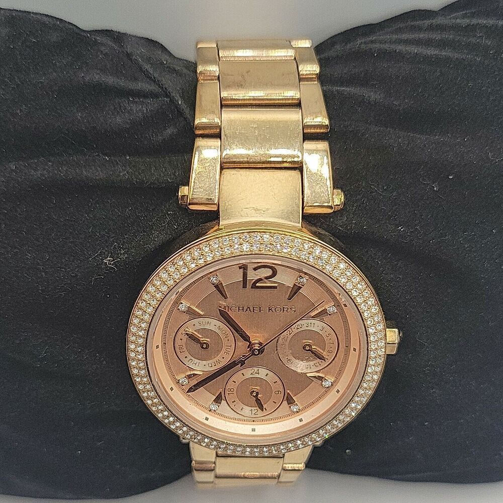 Michael Kors MK6352 Women's Stainless Steel Analog Gold Dial Quartz Watch BC627 - Picture 4 of 10